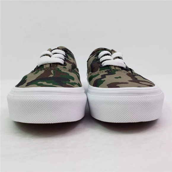 Vans Authentic Boys Size 13  Olive Lace Up Low Skate Sneaker Shoes - Picture 2 of 4